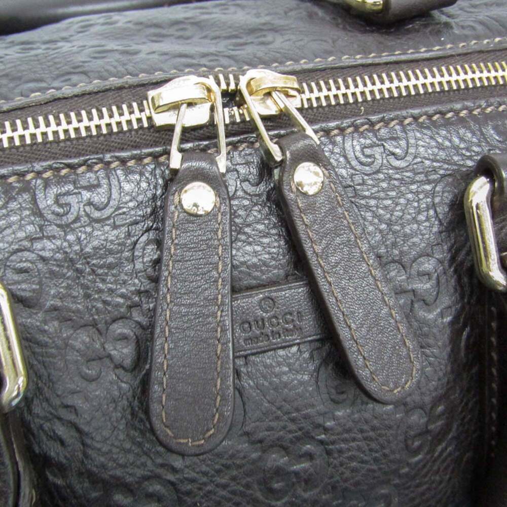 GUCCI Brown Leather Boston Bag - Picture 9 of 15